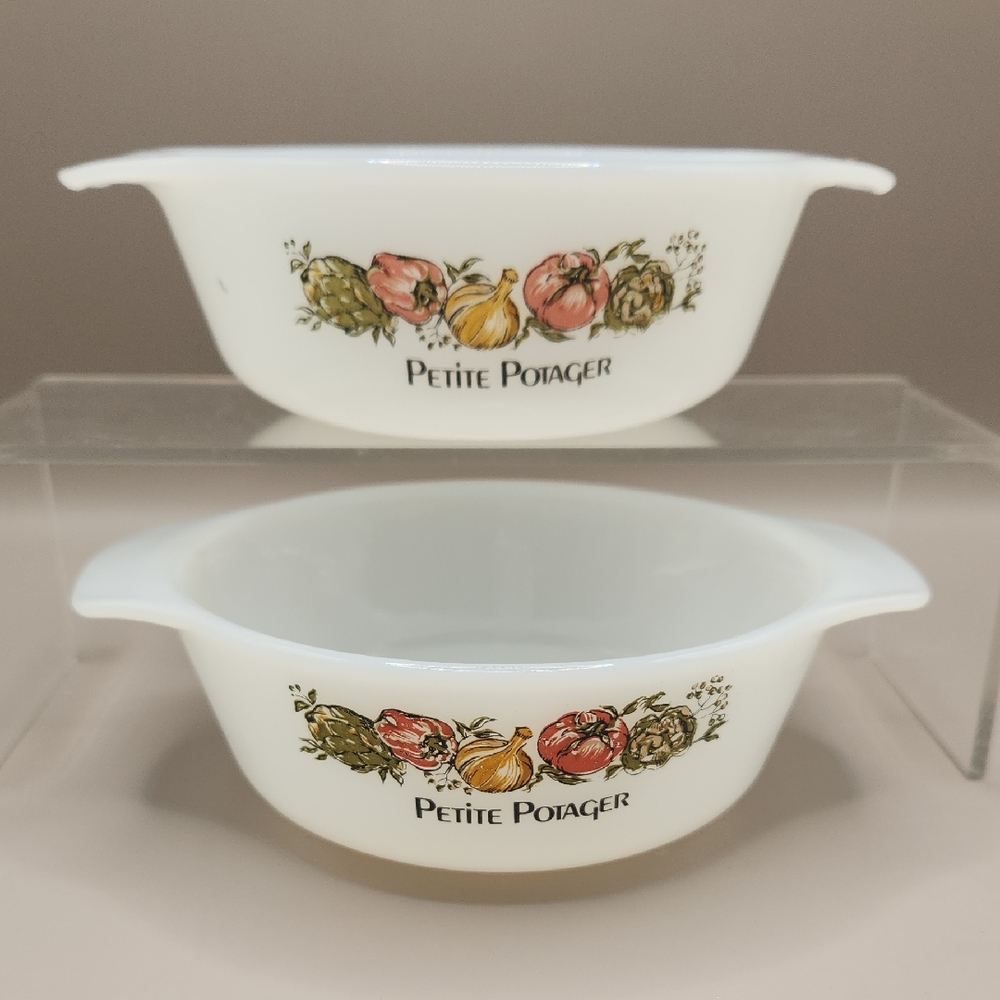 Anchor Hocking Fire King "Petite Potager" Ovenware Dishes 12oz. Set Of 2
